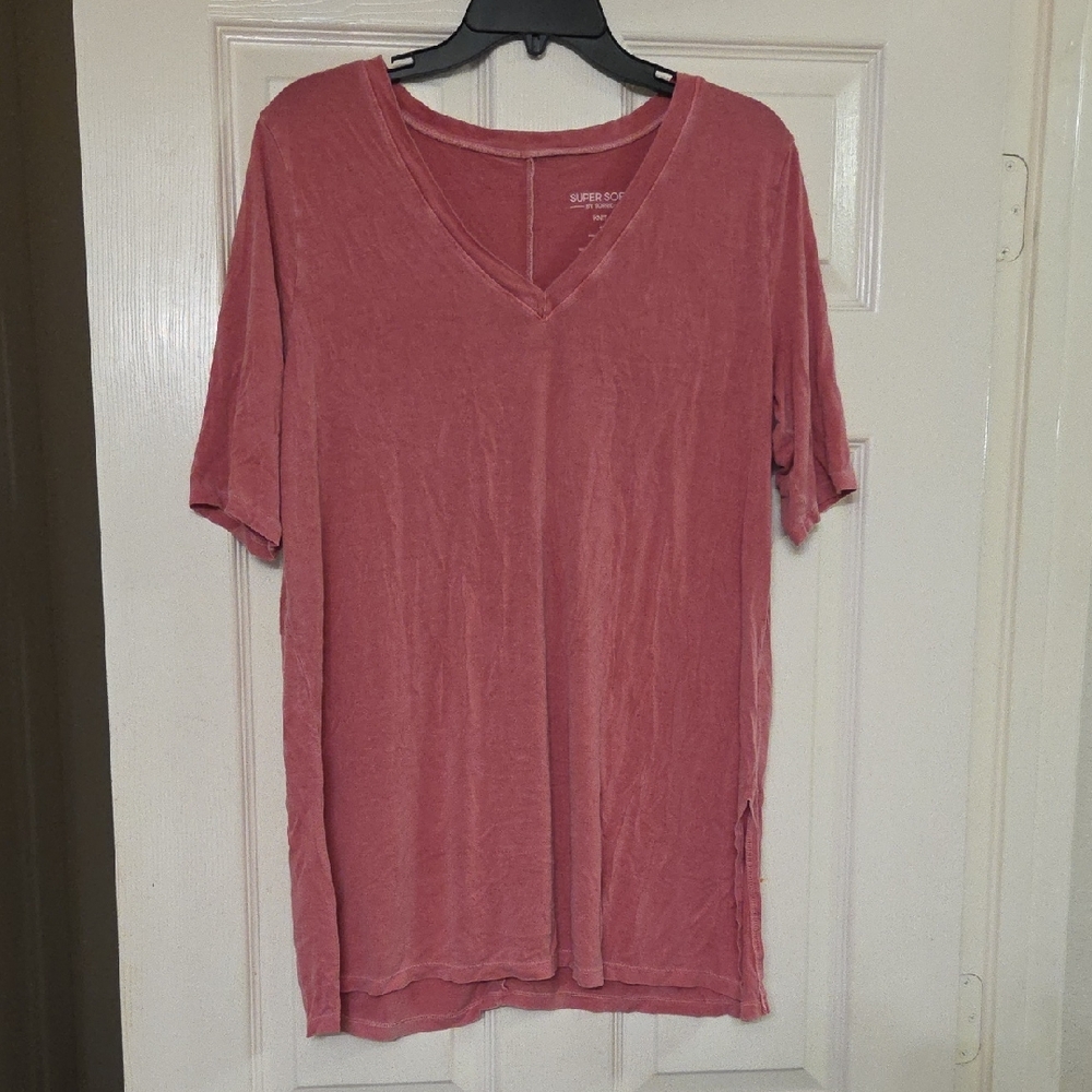 Torrid Soft Rose V-Neck Short Sleeve Top